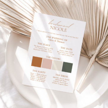 modern elegant color palette bridesmaid info invitations
