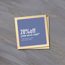 Small Modern Elegant Faux Gold Blue Coupon Front View