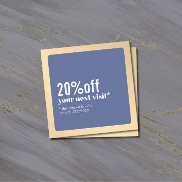 modern elegant faux gold blue coupon