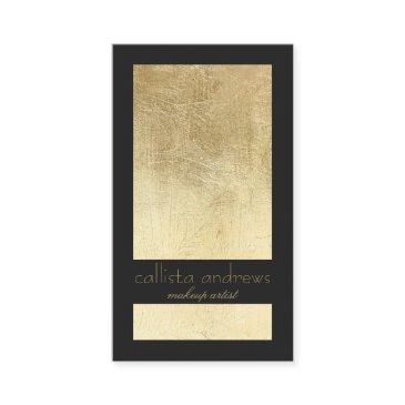 modern elegant gold foil black color block business invitations