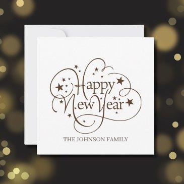 modern elegant happy new year script invitation