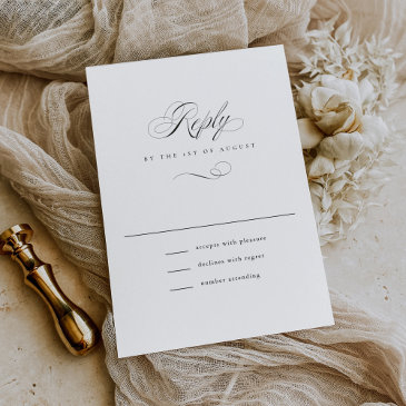modern elegant script classic wedding rsvp invitations