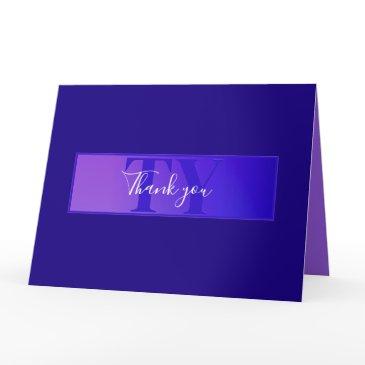 modern elegant script name & monogram ombre purple invitations