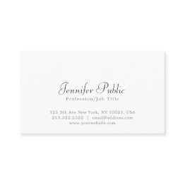 Small Modern Elegant White Simple Professional Plain Business Invitations Front View