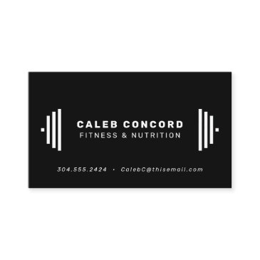 modern fitness trainer coach chic black business invitations