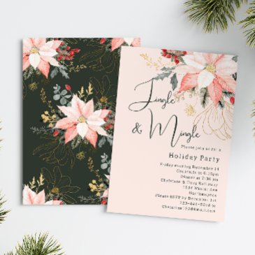 modern floral christmas jingle & mingle party invitation