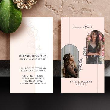 modern floral rose beauty photo arches pink business invitations
