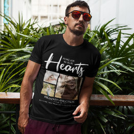 Small Modern Forever In Our Hearts | Funeral T-shirt Front View