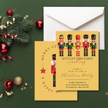 modern funny unique nutcracker christmas party invitation