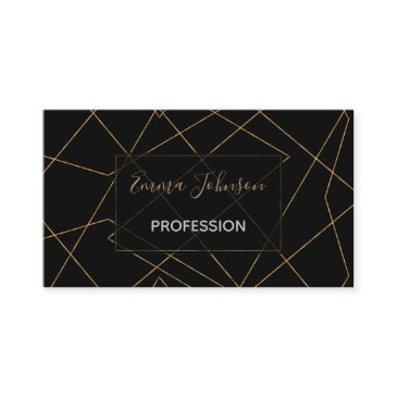 modern gold & black geometric strokes design business invitations