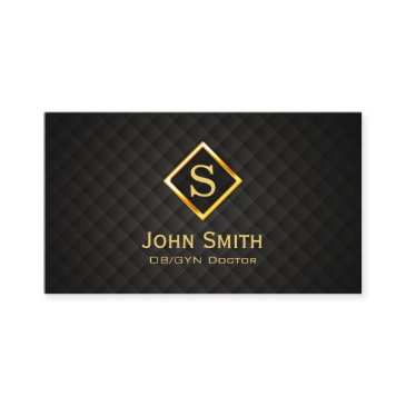 modern gold diamond monogram ob/gyn business invitations