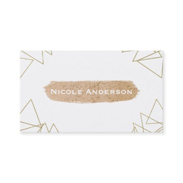 modern gold geometric triangles peach brush modern business invitations