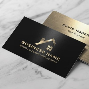modern gold house repair cleaning replacement business invitations