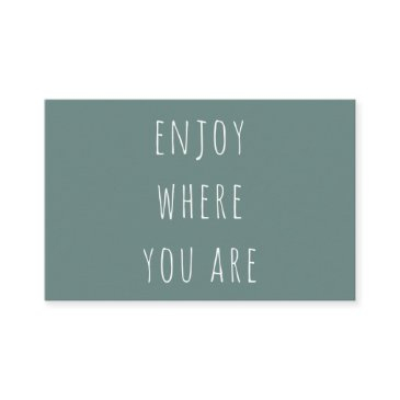 modern green enjoy where you are positive quote business invitations