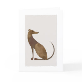 Small Modern Greyhound Portrait Thank You Invitations Front View
