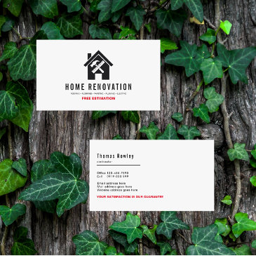 modern home renovation repair handyman business invitations