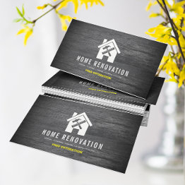 Small Modern Home Renovation Repair Handyman Business Invitations Front View