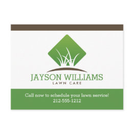 Small Modern Lawn Care/landscaping Grass Logo White Postinvitations Front View
