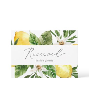 modern lemon garden reserved sign