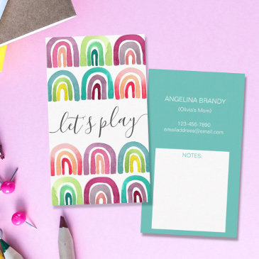 modern let's play rainbow playdate mommy calling invitations