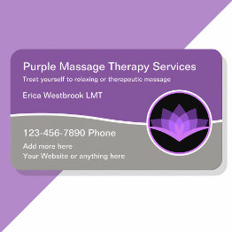 Small Modern Licensed Massage Therapist Business Invitations Front View