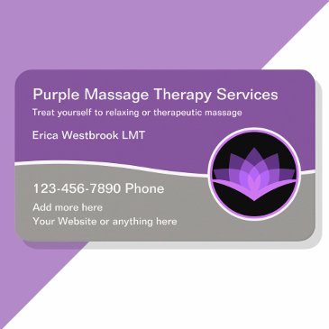 modern licensed massage therapist business invitations