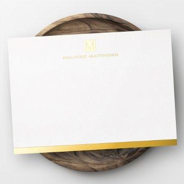 modern masculine monogram name real foil flat invitations