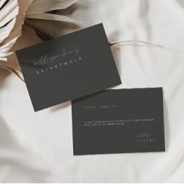 Small Modern Minimal Elegant Bridesmaid Proposal Invitations Front View