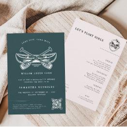 Small Modern Minimal Lake | Bachelorette Weekend Invitation Front View