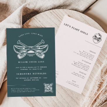 modern minimal lake | bachelorette weekend invitation