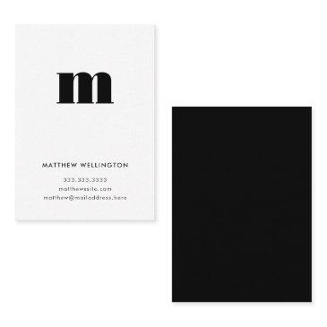 modern minimal monogram black white letter initial business invitations