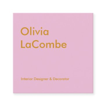 modern minimal plain simple elegant pink and brown square business invitations