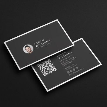 modern minimal simple professional qr code photo business invitations