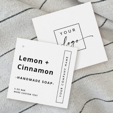 modern minimal square diy hang tag product label