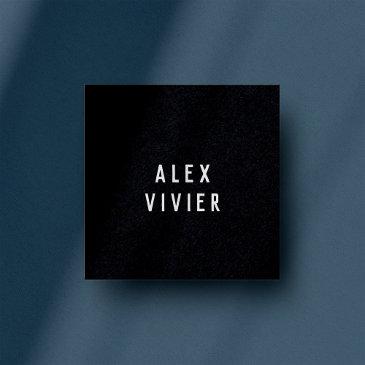 modern minimal typography black paper square business invitations