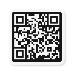 Small Modern Minimal White Custom Qr Code Social Media Square Business Invitations Front View