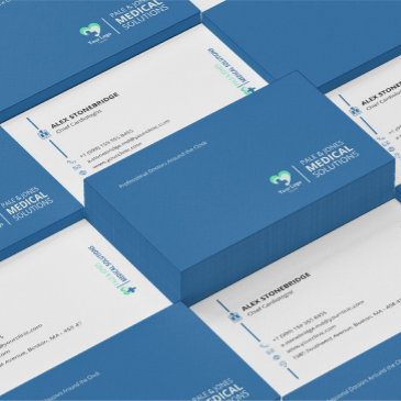modern minimalist blue medical professional business invitations