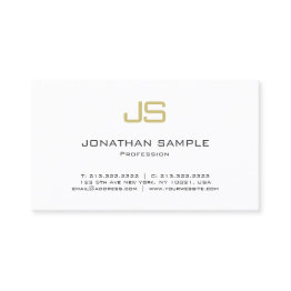 Small Modern Minimalist Chic Monogrammed Luxury Plain Business Invitations Front View