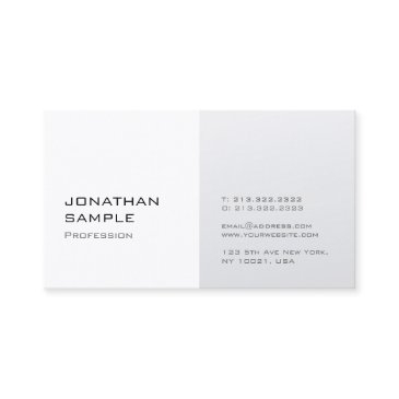 modern minimalist design silver white plain trendy business invitations