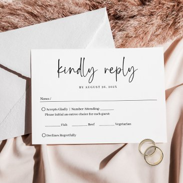 modern minimalist handwritten script wedding rsvp invitations