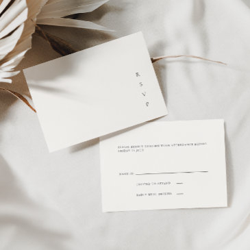 modern minimalist ivory rsvp invitations