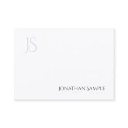 Small Modern Minimalist Monogram Elegant Simple Plain Business Invitations Front View