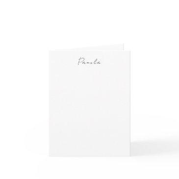 modern minimalist plain simple cute own name note invitations