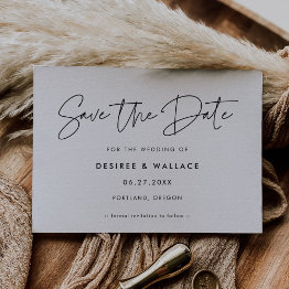 Small Modern Minimalist Save The Date Invitation Front View