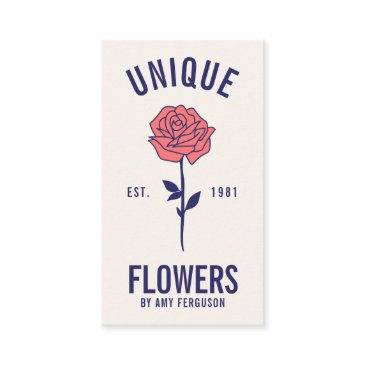 modern minimalist trendy blue pink rose flower business invitations