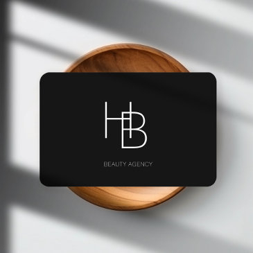 modern, monogram, black business invitations