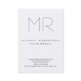 Small Modern Monogram Grey White Clean Business Invitations Front View