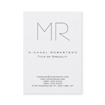 modern monogram grey white clean business invitations