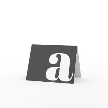 modern monogram initial letter classic black white note invitations