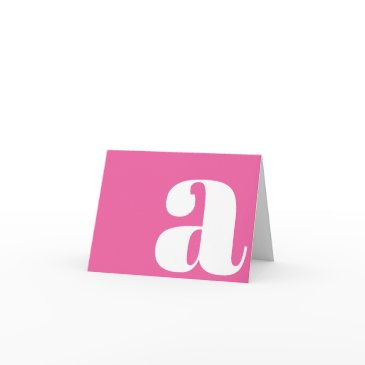 modern monogram initial letter colorful hot pink note invitations